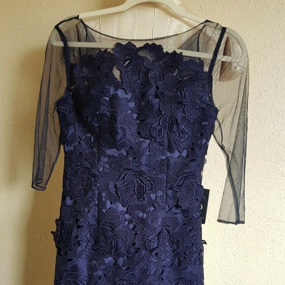 NWT Adrianna Papell 3/4 Sleeve Floral Lace dress 2 - Picture 3 of 6